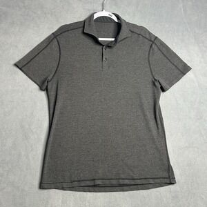 Lululemon Polo Shirt Men's Size Large Gray Cotton Pull Over Golf Rugby